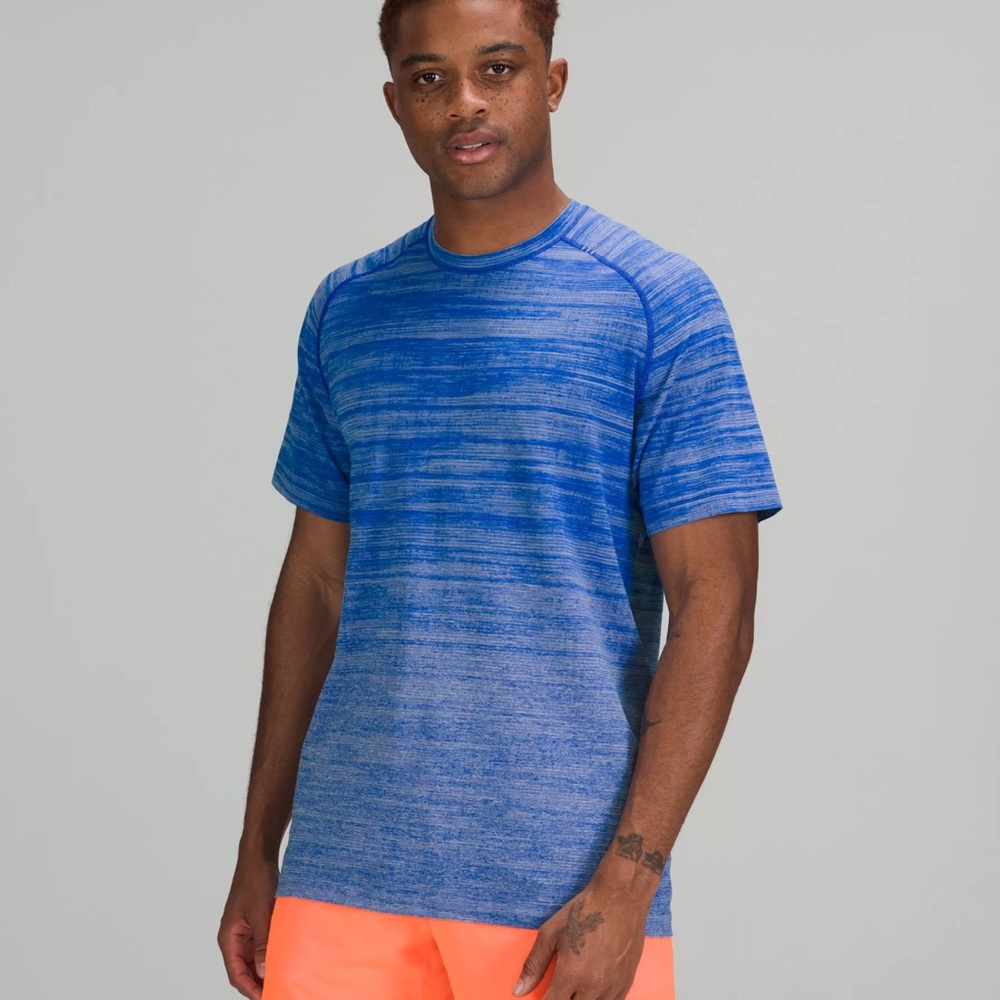 METAL VENT TECH SHORT SLEEVE SHIRT 2.0 IN STATIC STORM STRIPE PROSECCO/POOLSIDE